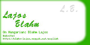 lajos blahm business card